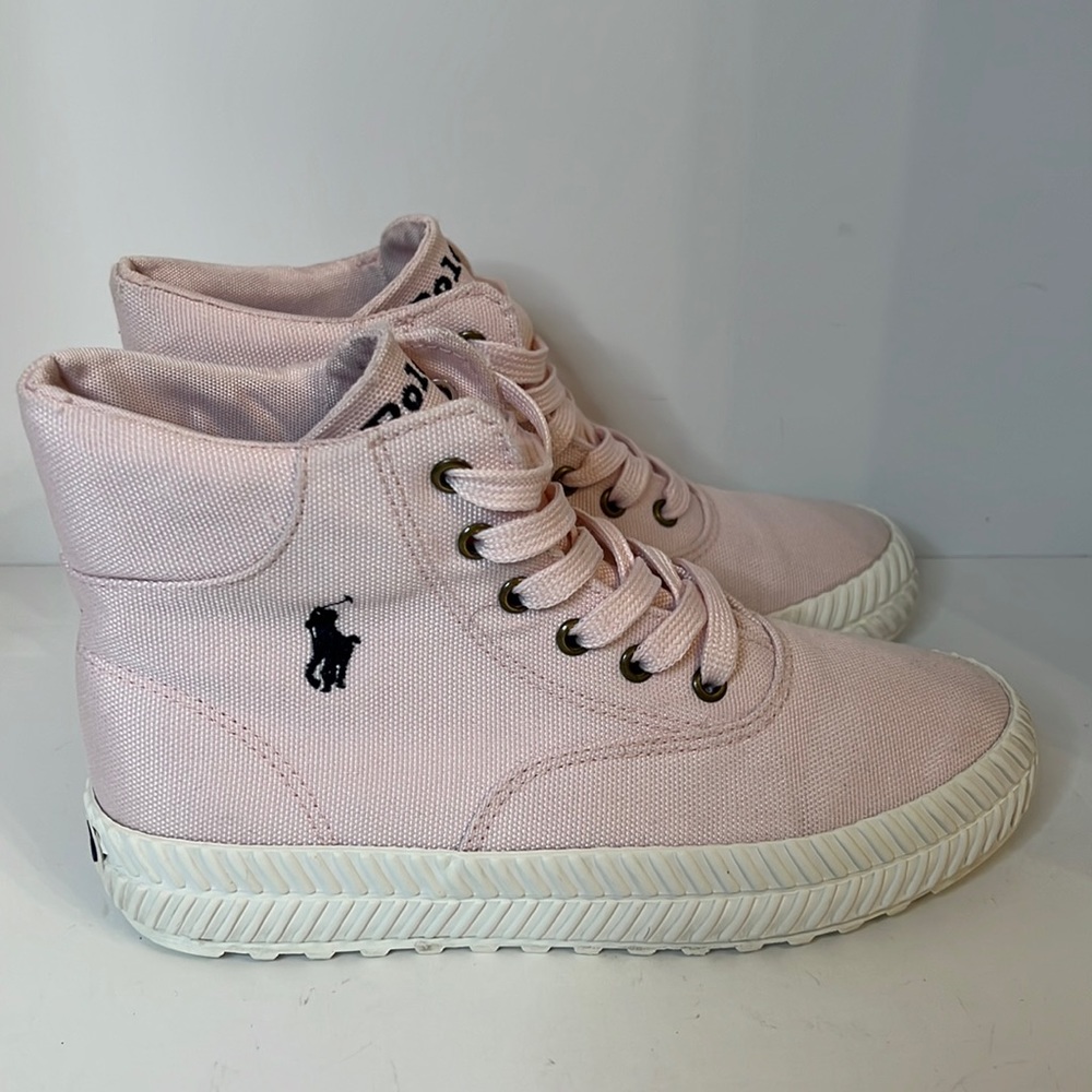 POLO PINK GIRL HIGH TOP SNEAKERS SZ 3
